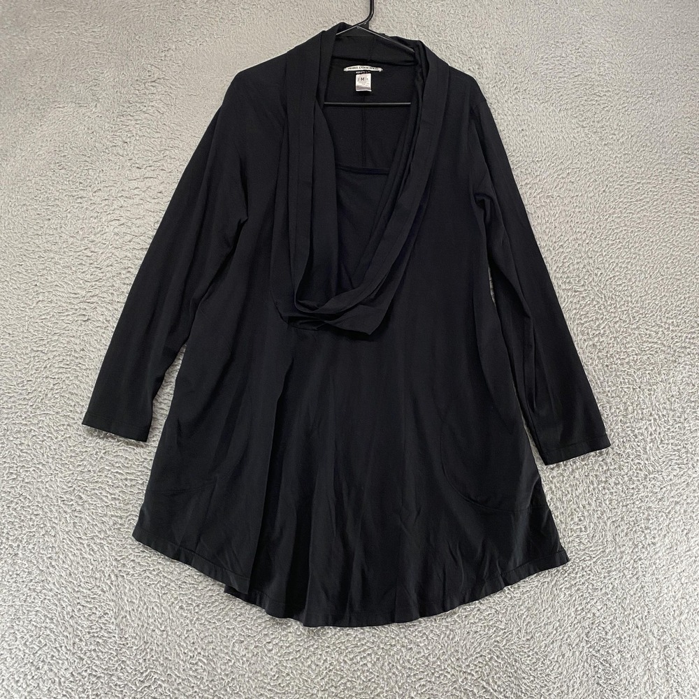 Prairie Underground Tunic Dress Womens Medium‎ Black Cowl Neck Swing Lagenlook